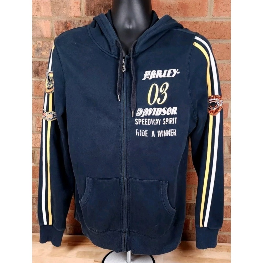 Harley Davidson Speedway‎ Spirit Womens XL Hoodie Sweatshirt Full Zip
